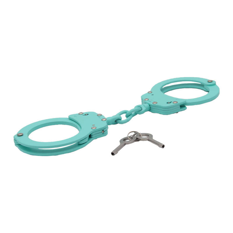 New High Quality Military Cheap Classic Style Metal Police Dual Key Handcuffs