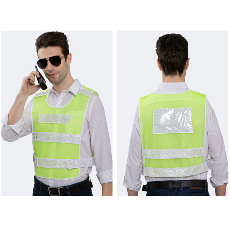 Thickened fishing mesh cloth reflective vest, high-brightness lattice reflective clothing, construction traffic riding safety reflective vest