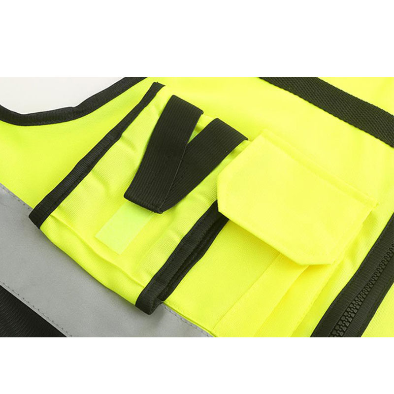 Multi-pocket vest, traffic sanitation inspection, reflective safety vest for construction site engineering
